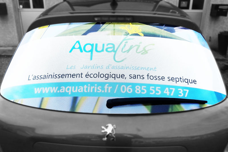 Impression numérique sur microperforé + plastification