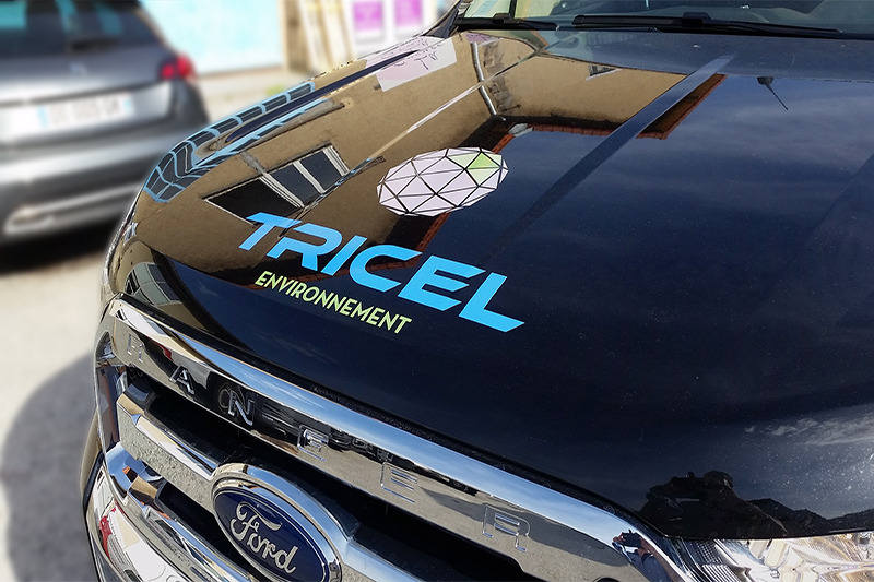 Textes + logo impression numérique polymère