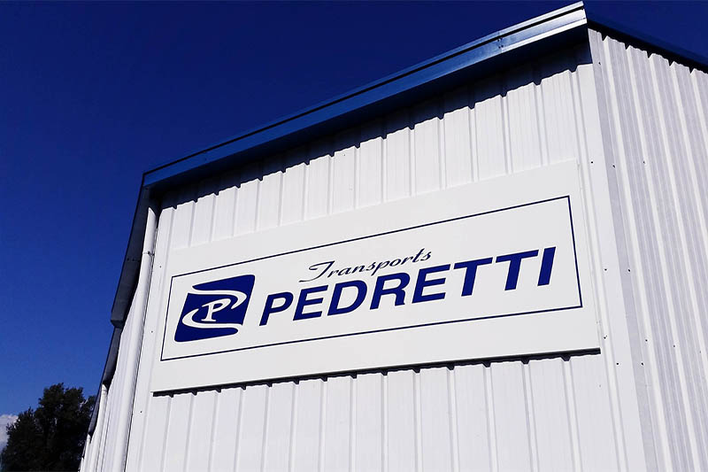 Enseigne alu bords pliés avec textes adhésif