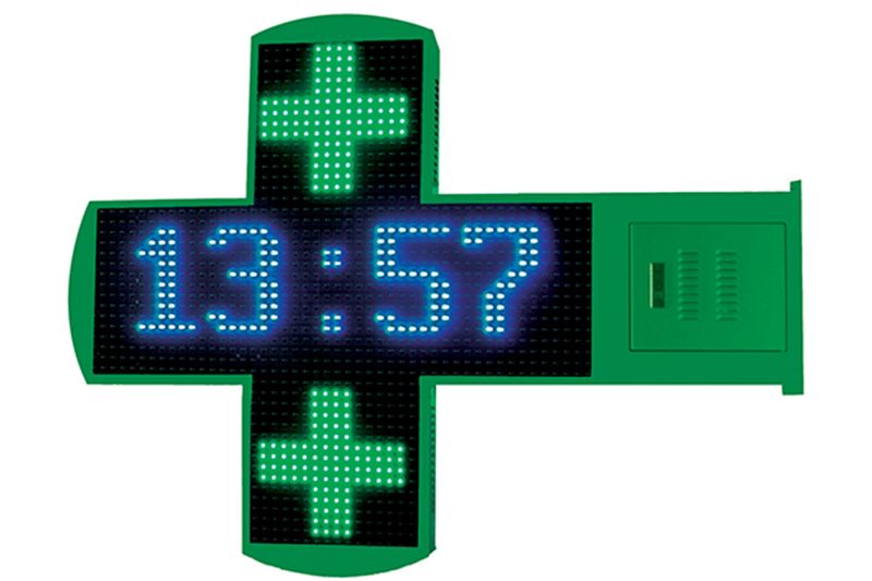 Croix pharmacie forme arrondie